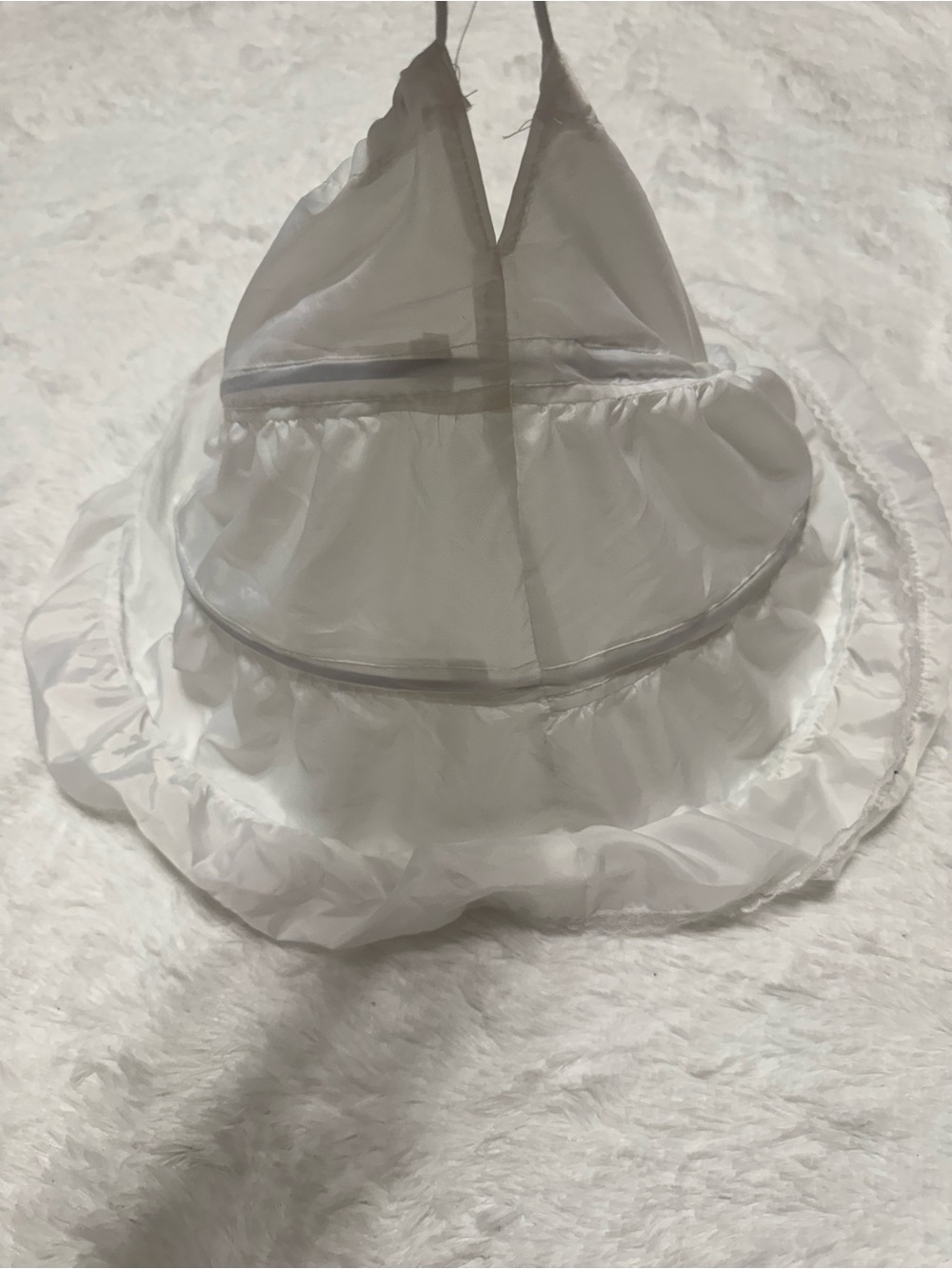 White toddler girl hoop skirt dress formal costume Rennisance Chrinolin princess